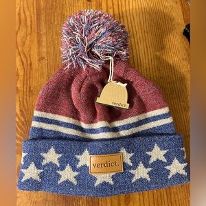 American flag pin beanie